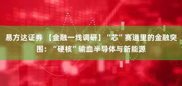 易方达证券 【金融一线调研】“芯”赛道里的金融突围：“硬核”输血半导体与新能源